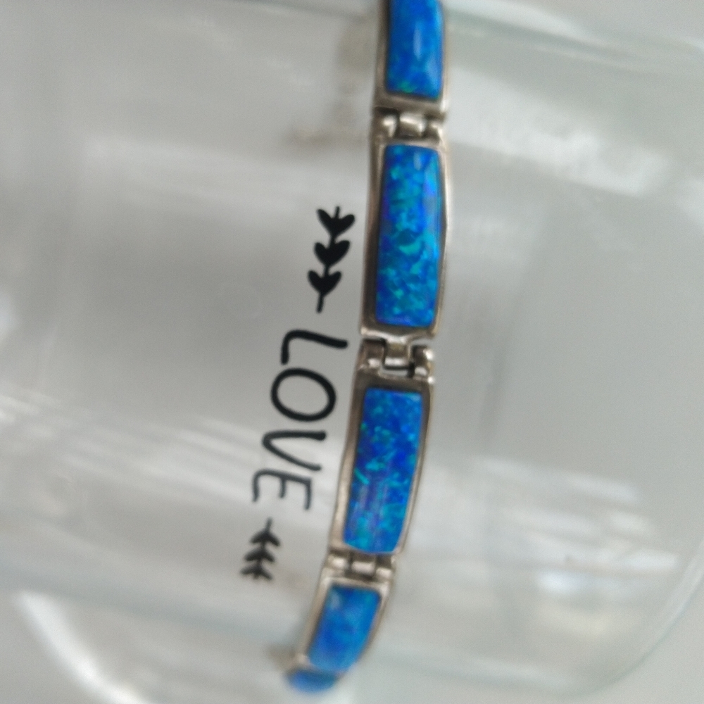 Simulated Blue Opal Bracelet